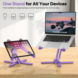 OMOTON LA10 360° Rotating Laptop Stand Riser Foldable for Desk, Purple