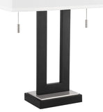 360 Lighting Neil 26" High Rectangular Rustic Modern Table Lamps Set of 2 USB Port Pull Chain Black Metal White Shade Living Room Charging Bedroom Bedside Nightstand House Office Entryway