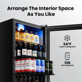 Yeego Beverage Refrigerator, 130 Can Beer Fridge, Glass Door Drink Cooler