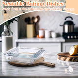 Domensi 3 Pcs 9x9 & 8x8 &7x7in Square Glass Baking Dish Set Deep Baking Pan Stackable Bakeware with Handles Oven Dishwasher and Microwave Safe, 1 Qt, 1.2qt, 2 Qt