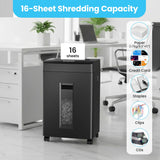 Locksworth 16-Sheet Cross Cut Paper Shredder, 6 Gallon Heavy Duty Commercial Shredder for Home Office
