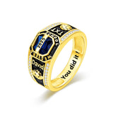 Oseew 2027 Men College Graduation Class Ring (Yellow Gold)