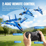 Tubokoro Foam RC Plane for Kids Adults Beginner, Remote Control Airplane RC Jet Helicopter Plane for Kids Adults with 3 Batteries, 2.4GHz Remote Control Fighter Toys with Gyro Stabilizer Easy to Fly
