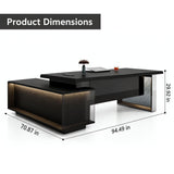 HHEvergreenEnsemble Executive Desk with Wood Veneer Surface (94.49IN)