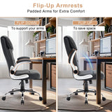 linting 350lbs Ergonomic Executive Office Chairs with Flip up Arms Padded Headrest