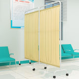 6ft Folding Rolling Portable Room Divider on Wheels 4Panel Yellow TemporaFence for Clinics & Exam Rooms SpaceSaving Solut
