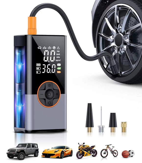 Tire Inflator Portable Air Compressor, 2X Faster Portable Air Pump with 25000mAh Battery, 150PSI KUXISA