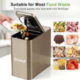 Growell Electric Composter for Kitchen, 3.2L Smart Odorless Compost Bin, Low Noise & Odorless, Indoor Countertop Food Waste Composter with LED Display, One-Touch Operation, Auto-Cleaning, EC04