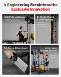 Mikolo Smith Machine, 2200lbs Squat Rack with LAT-Pull Down System & Cable Crossover Machine, Power Rack and Packages (BSL230CPHGP)