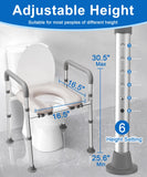 HOMLAND Raised Toilet Seat with Handles, Toilet Seat Riser for Seniors with Adjustable Height & Width, 400lb Handicap Elevated Toilet Seat for Elderly, Pregnant, Fit Any Toilet