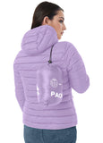 ATLASLAVA Women's Packable Puffer Jacket Hooded LightWeight Down Coat Winter Windproof Warm Quilted Short Light Purple L