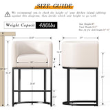 Modern Counter Height Bar Stools,Bar Stools Set of 4,PU Leather Upholstered Barrel Barstools with Backs