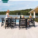 7 Piece Outdoor Dining Set, Patio Dining Table and 6 Chairs, All-Aluminum Frame