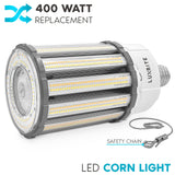 LUXRITE 80W/100W/120W LED Corn Light Bulb, 400W HID Equivalent, 3 CCT 3000K-5000K, Up to 17500 Lumens, Enclosed Fixture Rated, 100-277V, E39 Mogul Base - Street Light High Bay Indoor Outdoor 2-Pack