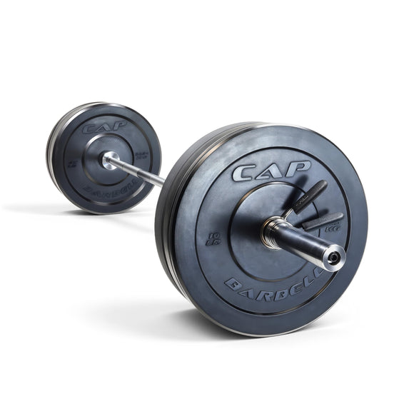 CAP Barbell 160 lb Elite Olympic Weight Set with 7ft Chrome Barbell ...