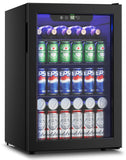 Feelfunn Wine Cooler, 26 Bottle 95 Can Mini Wine Fridge with Clear Glass Door for Beer Soda Water Drink, Small Wine Cellar Beverage Refrigerator for Bedroom Office Home Bar Dorm, 2.6 Cu.Ft