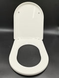 SADALAK D/U Shape Toilet Seat,Soft Close and Quick-Release for Easy Cleaning Toilet Seats Cover,Stable Hinge Design to prevent shifting -White Elongated Toilet Lid