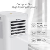 TOSOT 9,000 BTU Air Conditioner Easier to Install, Quiet and 3-in-1 Portable AC, Dehumidifier, White