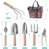 Garden Tool Set, 7 Pcs Floral Gardening Set for Women Leaf Camouflage Gardening Kit with Garden Tool Bag