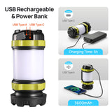 2 Pack LED Camping Lantern Flashlight Rechargeable, Consciot Portable Torch with 6 Light Modes, 3600mAh Power Bank Consciot