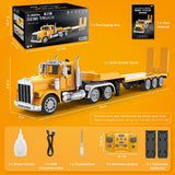 KIDMARKT 39.6" Giant RC Semi-Trailer Truck for Kids | 16-Channel Remote Control Transport Truck with Lights & Sounds, Rechargeable Construction Vehicle Toy, Birthday Gifts for Boys Ages 6+(2026 New)