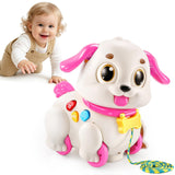 LUDILO Musical Puppy Toys for 1 Year Old Girl Gifts, Learning Educational Crawling Infant Baby Toy 6-12-18 Months, Pull Along Baby Toddler Girl Toys Gifts for 1 2 3 Year Old Girls 1st Birthday Present