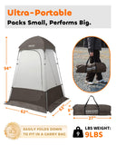 Portable Camping Shower Tent 7.8FT - Outdoor Shower Enclosure & Toilet Tent with Mesh Floor, Carry Bag, Lightweight Sturdy Easy Setup for Camping Beach Hiking Travel, Privacy Shelter Changing Room