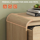 SOLACE FURNITURE Tall Dresser for Bedroom, Dresser for Closet w/Pre-Installed Slides, Modern Wood Chest of Drawers with Curved Design and 6 Drawer Vertical Storage for Bedroom or Hallway, Natural Oak