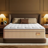 BedStory Extra Firm King Size Mattress 14 Inch, Hybrid Mattress for Back Pain Relief & Heavy People, Zoned Lumbar Support, No Sagging Pocket Spring Mattress in a Box, Made in USA, 10-Year Warranty