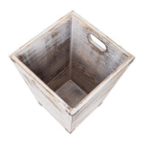 VERGOODR Farmhouse Style Wooden Square Trash Can with Cutout Handles Decorative Metal Wastebaskets for Bedroom,Living Room, Bathroom & Office,Waste Bin Trash bin