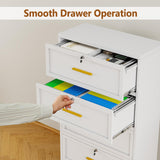 4 Drawer Steel Wide Filing Organization Storage Cabinets for Legal/Letter/A4/F4 Size with Hanging Files&Key