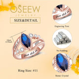Oseew 2027 Custom College Class Ring for Women High School (Rose Gold)