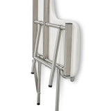 32" x 22.5" White Padded Wall Mount Folding Right-Handed Transfer Bench Shower Seat with Legs, ADA Compliant