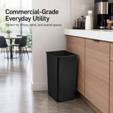 Getzi 5 Pack Black 50 Gallon Square Commercial Trash Can, Heavy Duty Resin Waste Bin, Large-Capacity Indoor Outdoor Garbage Container for Restaurant, Office