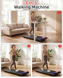 2.5 HP Quiet Under Desk Treadmill with 8% Incline, 265 lbs Capacity – Portable Compact Treadmill for Home Office & Small Spaces, 15" x 35.4" Belt