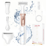 ANLAN 2026 Electric Razors for Women Bikini Trimmer【4in1 Exclusive Painless Blade】 Cordless LED Facial Shaver, Rechargeable Body Hair Removal, 100% Waterproof & Easy Clean, Ideal Beauty Gift for Her