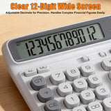Niodel 12-Digit Desktop Calculator, Dual Power (Solar & Battery), 7.7inch