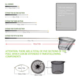 Fishing Landing Net with Aluminum Telescoping Pole 75" Long Handle,Rubber Coated Nylon Mesh,for Steelhead,Salmon,Fly,Kayak,Catfish,Bass,Trout,Shrimp,Crab,for Easy Catch & Release,Extend to 75 Inch