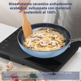 Nuwave Duralon Ceramic 12-Piece Cookware in Blue, PFAS Free