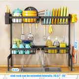 2 Tiers 4 Baskets (one More Than Others) Over The Sink Dish Drying Rack,fits All Sinks (from 24.8" to 35.4"),2-Tier Adjustable Sink Rack,Dishes Rack Kitchen Storage Organizer Space Saving