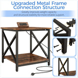 METYERRY 24"x23.6" Large Printer Stand with Power Outlet