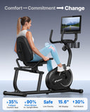 MERACH Recumbent Exercise Bike for Home with 15.6" Display Screen, Smart Bluetooth and Exclusive App Connectivity, Magnetic Stationary Bike for Riders up to 6.3"
