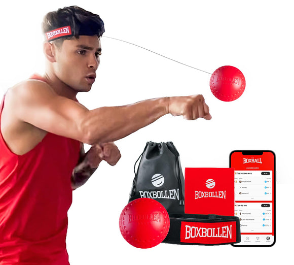 Boxbollen Original with App, Used by Celebrities - MMA Gear Boxing Ball - Boxing Reflex Ball with Adjustable Strap - Interactive The Boxball App Integration - Stocking Stuffer Ideas - 1 Pack Boxbollen
