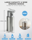 DODO MEKIA Automatic Liquid Soap Dispenser Touchless, 304 Stainless Steel Bottle Body &16.2oz/480ml Rechargeable, 3 Adjustable Liquid Levels, IPX7 Waterproof, for Kitchen Bathroom, Stainless Steel