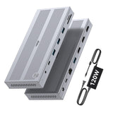 4URPC USB C 𝗗𝗼𝗰𝗸𝗶𝗻𝗴 𝗦𝘁𝗮𝘁𝗶𝗼𝗻 𝗧𝗿𝗶𝗽𝗹𝗲 𝗗𝗶𝘀𝗽𝗹𝗮𝘆 with 120W Power Adapter, 3XHDMI, Laptop Docking Station 3 Monitor for Windows, MacBook/Mac mini M4(5 USB, Ethernet, SD/microSD)