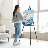 Easel Stand for Sign Portable,66" Easel Display Stand Metal, Adjustable Easels for Display,Wedding Signs, Posters-Black(2 Pack)