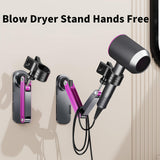 Metal Stable Hair Dryer Stand,Hands Free Blow Dryer Stand With Height & Angle Adjustable,Wall Mounted & Countertop Hairdryer Holder For Bathroom Bedroom Vanity,Compatible With 99% Hairdryers（Large）