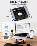 2-in-1 Laptop Stand with Phone Holder, 360° Swivel Laptop Riser for Desk