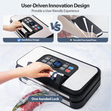 95Kpa Precision Pro Vacuum Sealer, with Double Heat Seal & Dual-Pump for Dry/Moist Food, 2X Strength, Food Vacuum Sealer Machine with Easy-Lock Handle, Built-in Cutter & Bag Storage, Stainless Steel
