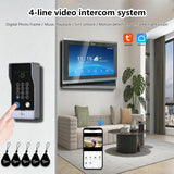 Video Door intercom Wired Video Doorbell Intercom System 1080P Doorbell Camera Night Vision, Human Detection,Remote Unlock(2 Doorbell+3 Monitor)